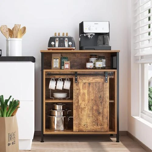 Zoom sur Buffet Sogesfurniture, armoire cuisine, rangement industriel