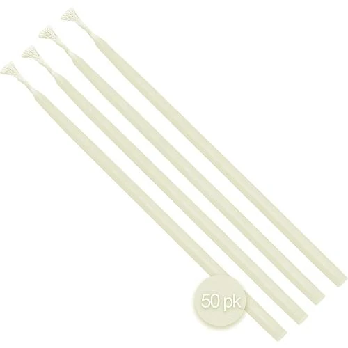 Zoom sur Bougies Coniques Skinny Hyoola, Cire d'Abeille, 50 pièces