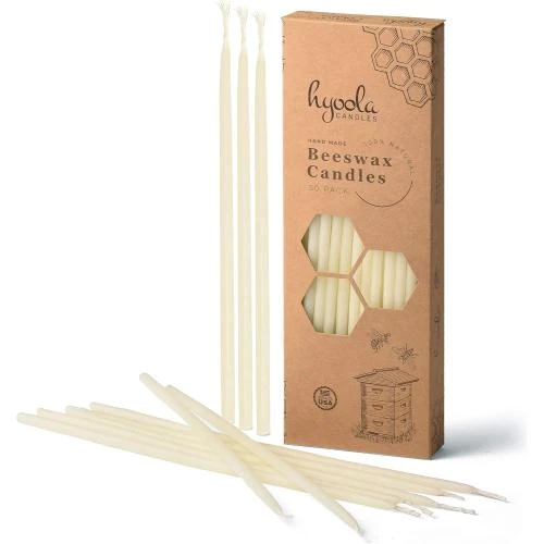Bougies Coniques Skinny Hyoola, Cire d'Abeille, 50 pièces - Vue principale