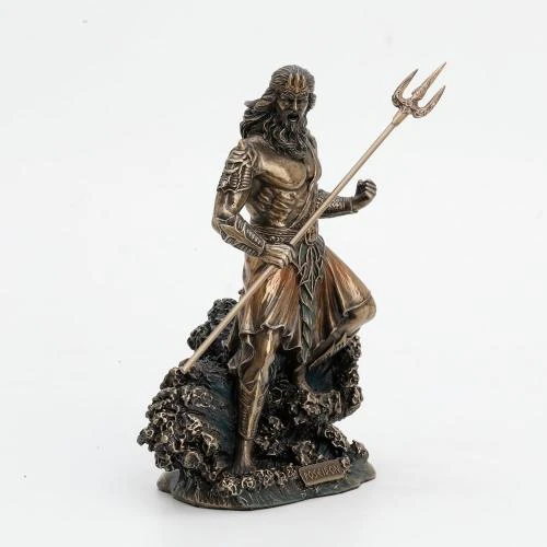 Détail de Statue Poseidon, Finition Bronze Métallique, Veronese Design