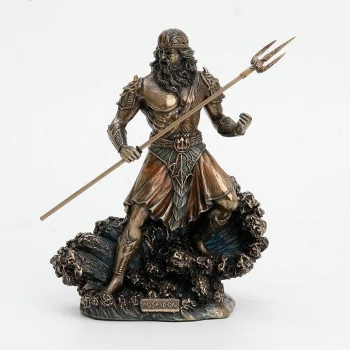 Statue Poseidon, Finition Bronze Métallique, Veronese Design - Vue principale