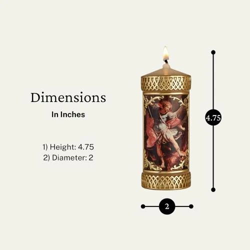 Détail de Bougie prière catholique, artisanale, sans parfum, cadeau religieux