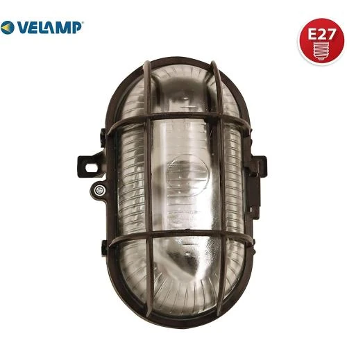 Détail de Applique Plafonnier Ovale Noir, LED Compatible, IP44