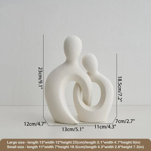 Détail de Sculpture Romantique céramique Blanche Eachave, Statue Amoureux Moderne