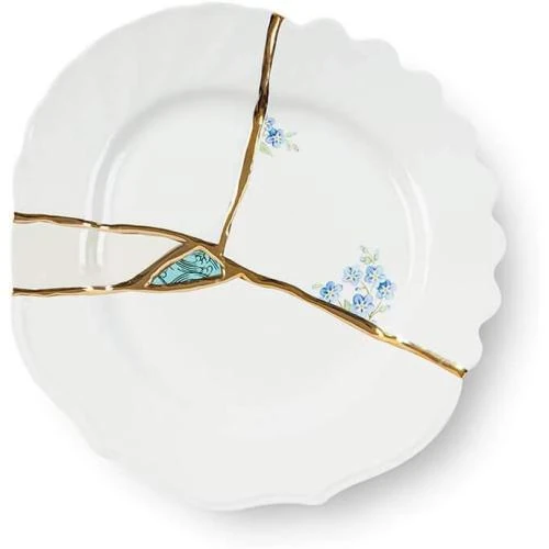 Zoom sur Assiette fruits porcelaine, or 24 carats, Seletti
