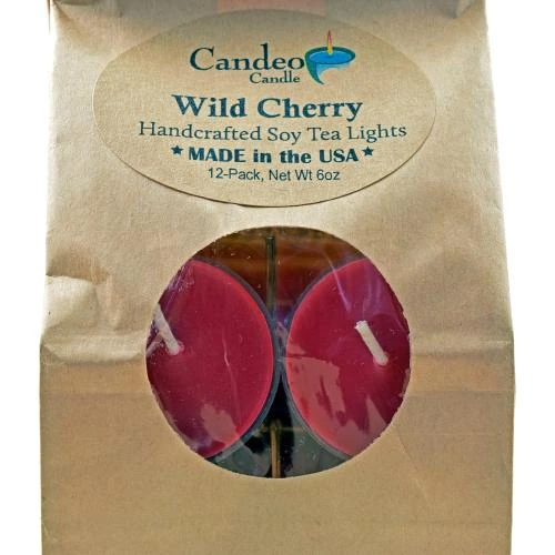 Zoom sur Bougies parfumées soja Candeo Candle Wild Cherry, 12 pièces