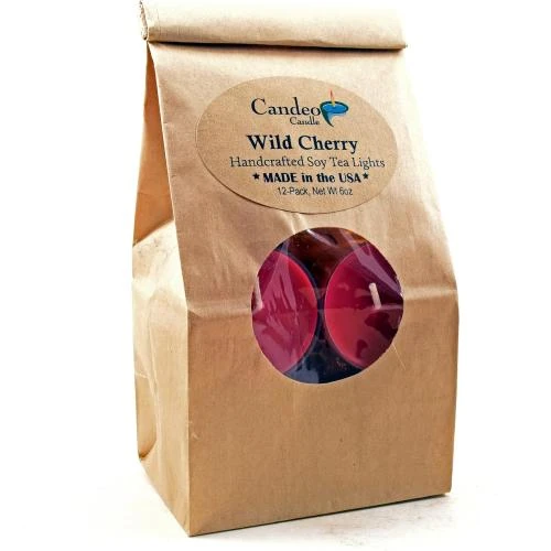 Détail de Bougies parfumées soja Candeo Candle Wild Cherry, 12 pièces