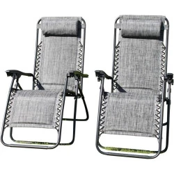 Chaises longues jardin rembourrées gris, Garden Market Place