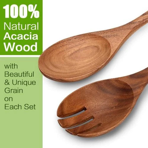 Détail de Couverts à salade en bois d'acacia, SMRONAR, lot 2