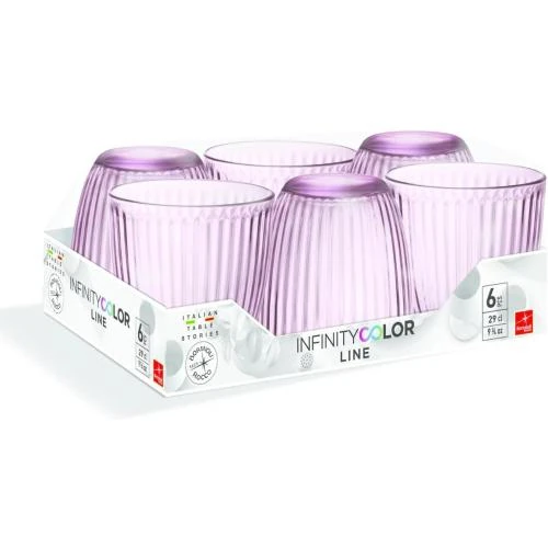 Zoom sur Verres à eau Bormioli Rocco, multi couleurs, pack 6