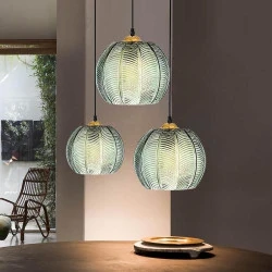 KOSHSH Suspension Luminaire Verre, Lustre Moderne Design