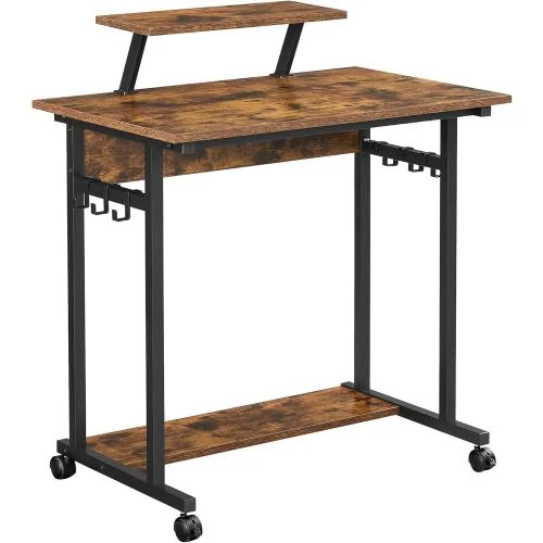 Bureau Informatique VASAGLE, Table à Roulettes, Support Écran, Style Industriel - Vue principale