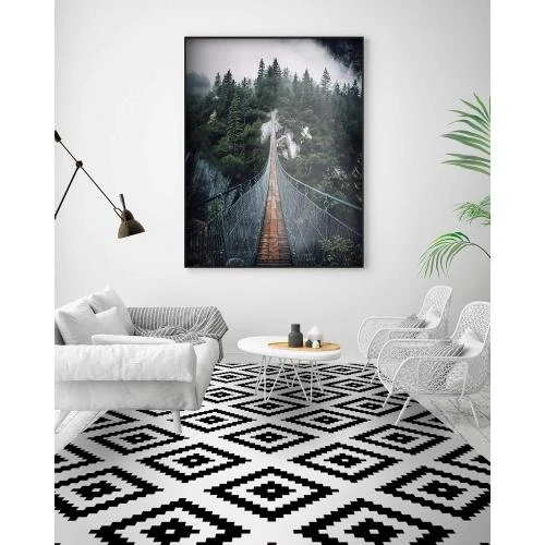 Zoom sur Tapis Vinyle Antidérapant Lavable Panorama Noir