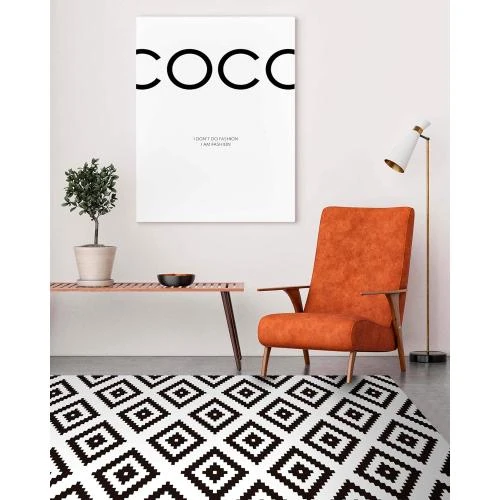 Détail de Tapis Vinyle Antidérapant Lavable Panorama Noir