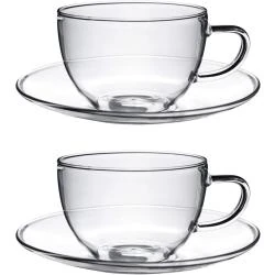 Tasses, Soucoupes, Transparentes, Verre, Cappuccino, Café