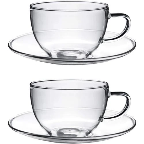 Tasses, Soucoupes, Transparentes, Verre, Cappuccino, Café - Vue principale