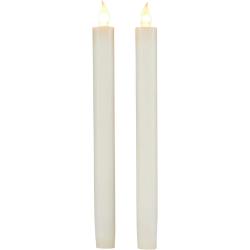 Chandelles Cire Ivoire, LED Blanc Chaud, Lot 2 en situation