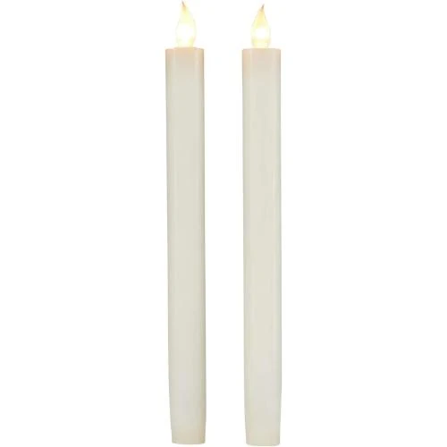 Détail de Chandelles Cire Ivoire, LED Blanc Chaud, Lot 2