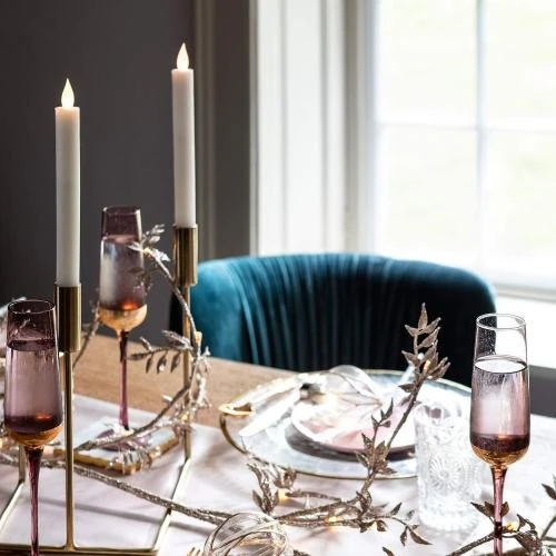 Zoom sur Chandelles Cire Ivoire, LED Blanc Chaud, Lot 2