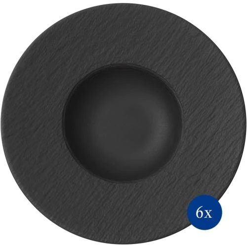 Assiettes à Pâtes Villeroy Boch, Porcelaine Noir, 6 pièces - Vue principale