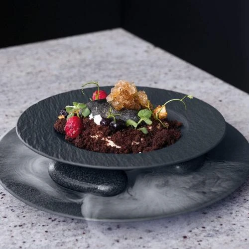 Détail de Assiettes à Pâtes Villeroy Boch, Porcelaine Noir, 6 pièces