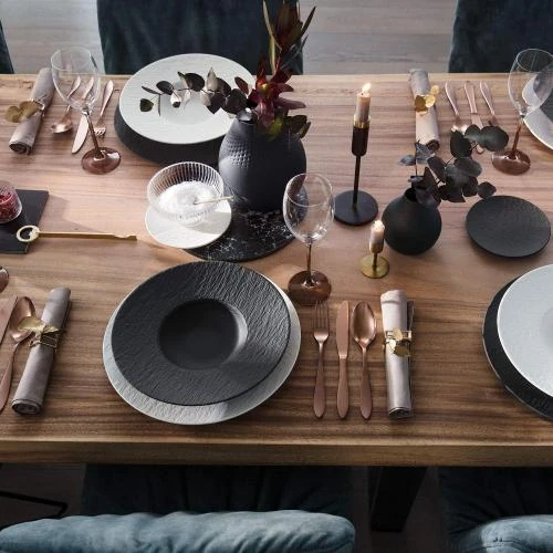 Zoom sur Assiettes à Pâtes Villeroy Boch, Porcelaine Noir, 6 pièces