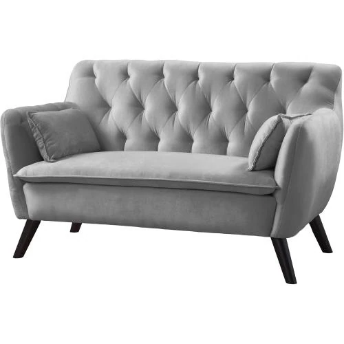 Canapé Janna Atlantic Home Collection, Velours Gris Argent - Vue principale