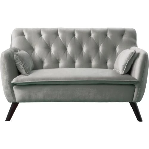 Zoom sur Canapé Janna Atlantic Home Collection, Velours Gris Argent