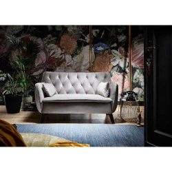 Canapé Janna Atlantic Home Collection, Velours Gris Argent en situation