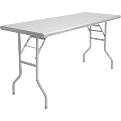 Zelsius Table pliante acier inoxydable, jardin, camping