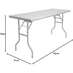 Zelsius Table pliante acier inoxydable, jardin, camping en situation
