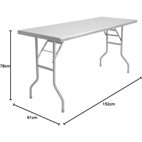 Détail de Zelsius Table pliante acier inoxydable, jardin, camping