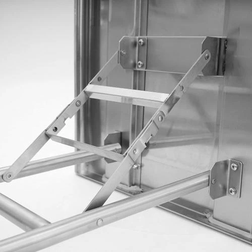 Zoom sur Zelsius Table pliante acier inoxydable, jardin, camping