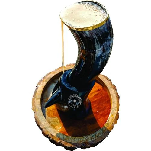 Tasse Viking noire, 100% naturelle, support bière, vin, hydromel - Vue principale