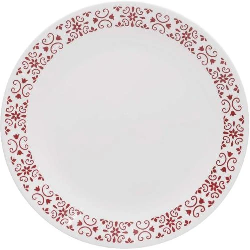 Détail de Assiettes en verre CORELLE Red Trills, lot 6 pièces