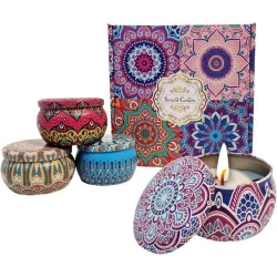 Bougies parfumées décoratives Mandala, NOT JUST A BOX