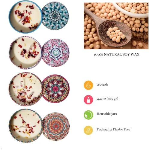 Zoom sur Bougies parfumées décoratives Mandala, NOT JUST A BOX