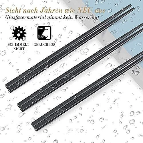 Zoom sur Baguettes Chinoises Réutilisables, Fibre de Verre, Bambou