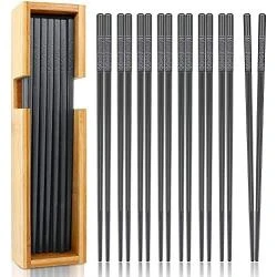 Baguettes Chinoises Réutilisables, Fibre de Verre, Bambou