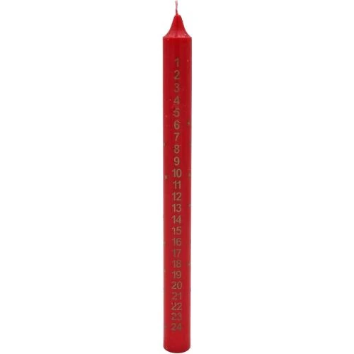 Bougie Avent Effilée Rouge 25 cm, Widdle Wonderland - Vue principale