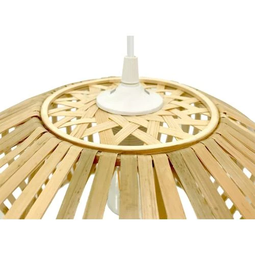 Zoom sur LUSSIOL Luminaire Floral Suspension Bambou Naturel 60W