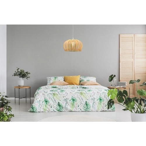 Détail de LUSSIOL Luminaire Floral Suspension Bambou Naturel 60W