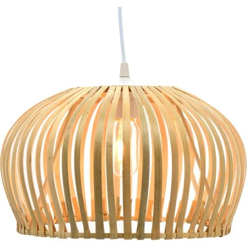 LUSSIOL Luminaire Floral Suspension Bambou Naturel 60W - Vue principale