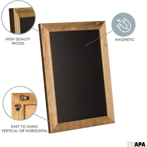 Zoom sur Ilyapa Panneau Tableau Noir Rustique, 3 Couleurs