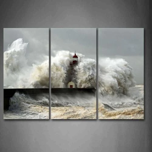 Phare Vagues Mer Peinture Murale First Wall Art - Vue principale