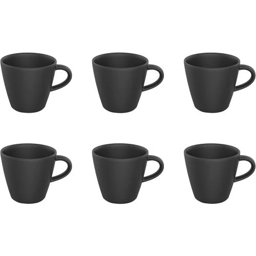 Tasses à café en porcelaine, lot 6, Villeroy Boch, noir - Vue principale