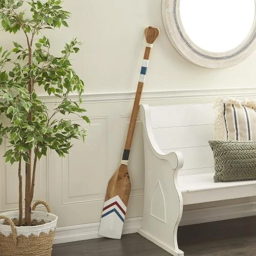 Décoration murale bois flèches, rayures, blanc - Vue principale