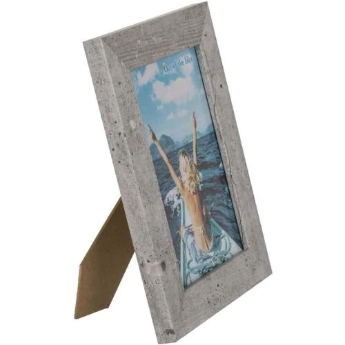 Zoom sur Cadre Photo Bois Optique Ciment Gris Out of the Blue