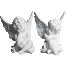 Statues Petit Ange Résine, Ailes Endormies, Décoration Maison