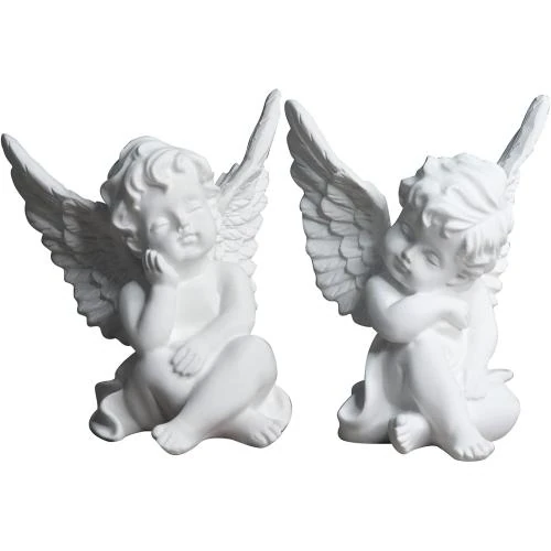 Statues Petit Ange Résine, Ailes Endormies, Décoration Maison - Vue principale